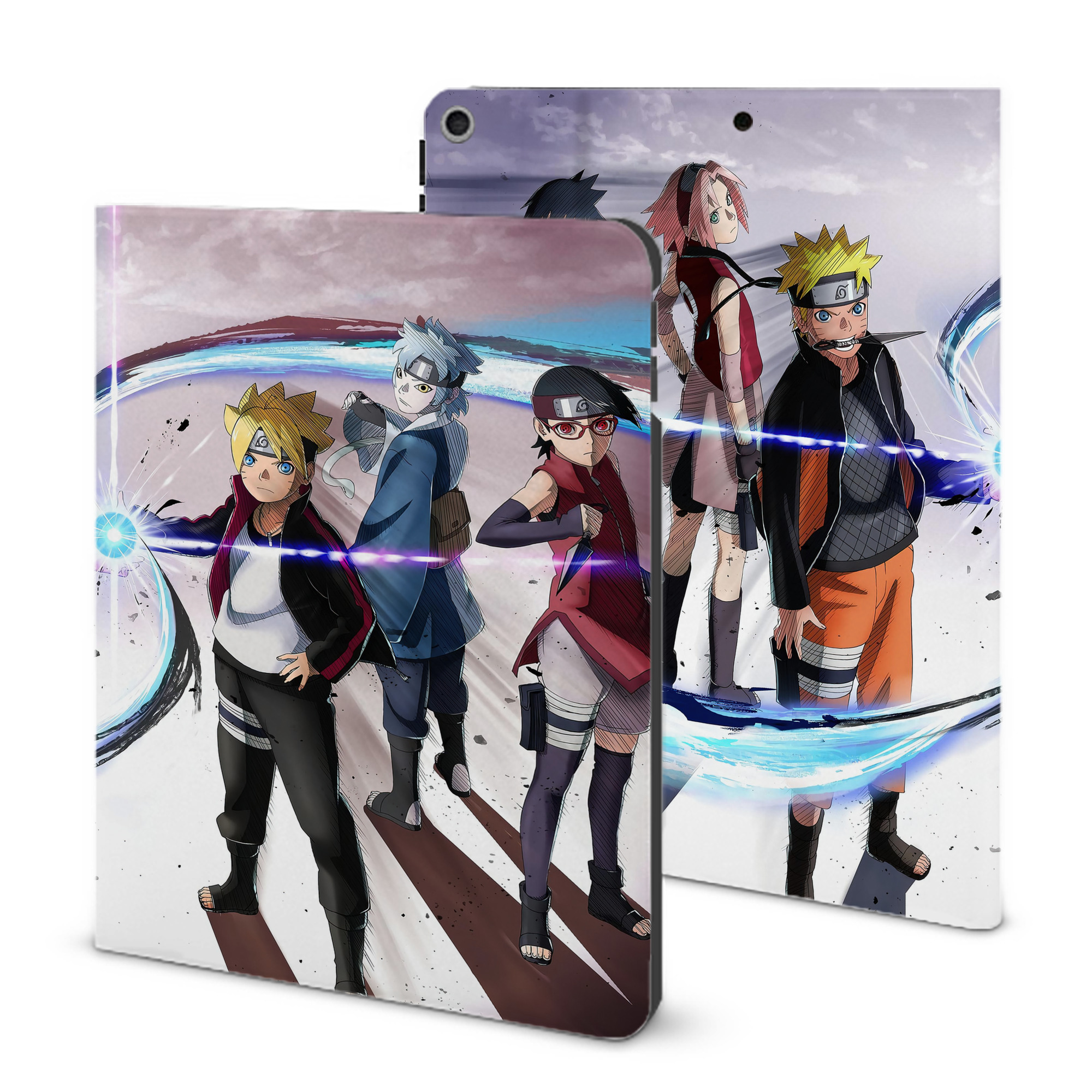 （画像用） NARUTO -ナルト- NARUTO -ナルト- 疾風伝 IPad ケース ブック型 PUレザー TPU 耐衝撃 軽量 薄型 ペン収納なし 全面保護 IPad 各モデル対応